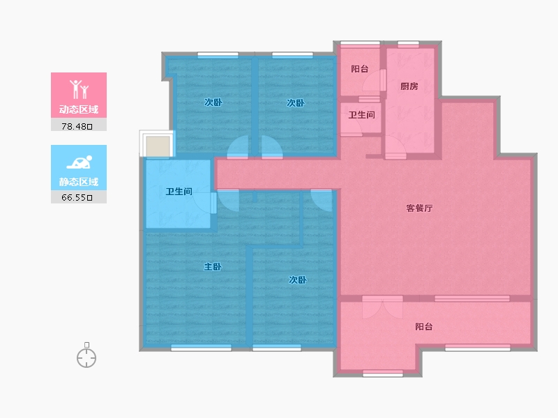 重庆-重庆市-碧桂园保利云禧-129.11-户型库-动静分区