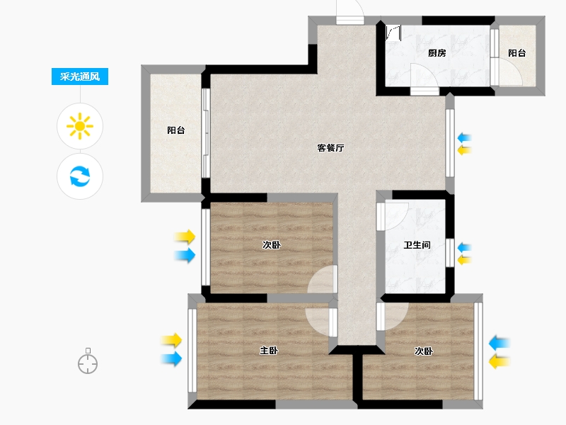 四川省-成都市-融创九天城-73.89-户型库-采光通风