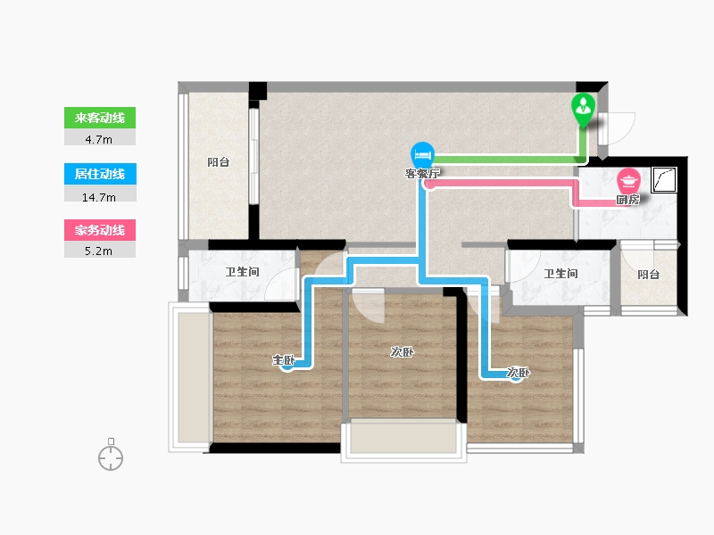 广东省-揭阳市-河婆新城-88.00-户型库-动静线