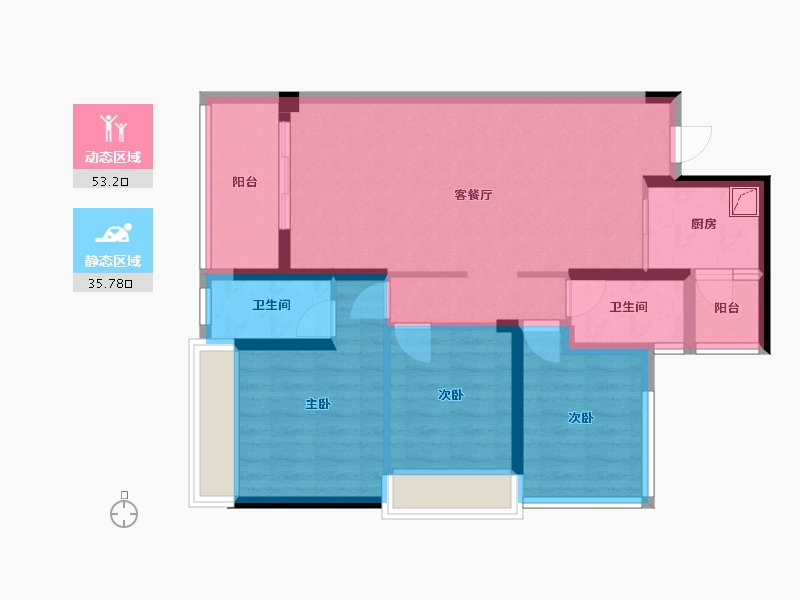 广东省-揭阳市-河婆新城-88.00-户型库-动静分区