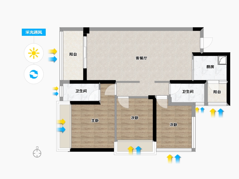 广东省-揭阳市-河婆新城-88.00-户型库-采光通风