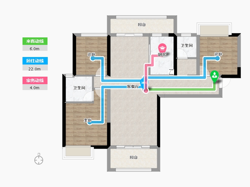 湖南省-长沙市-长房·宁洲府-93.22-户型库-动静线