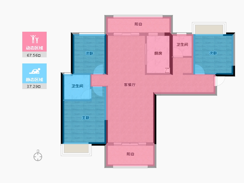 湖南省-长沙市-长房·宁洲府-93.22-户型库-动静分区