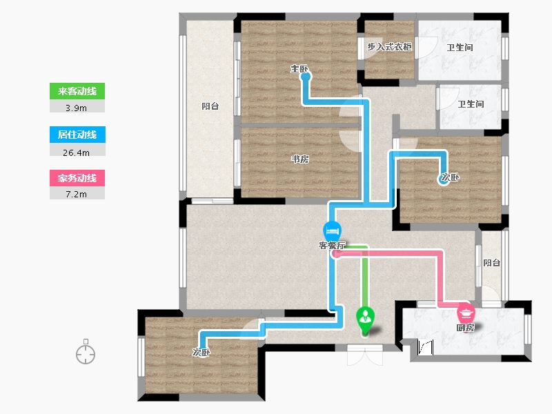 贵州省-毕节市-幸福里-130.00-户型库-动静线