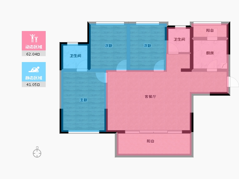 四川省-成都市-融创九天城-91.48-户型库-动静分区