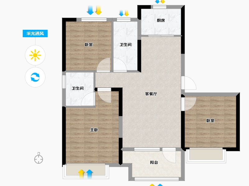 山东省-青岛市-国际海洋智区云颂-94.01-户型库-采光通风