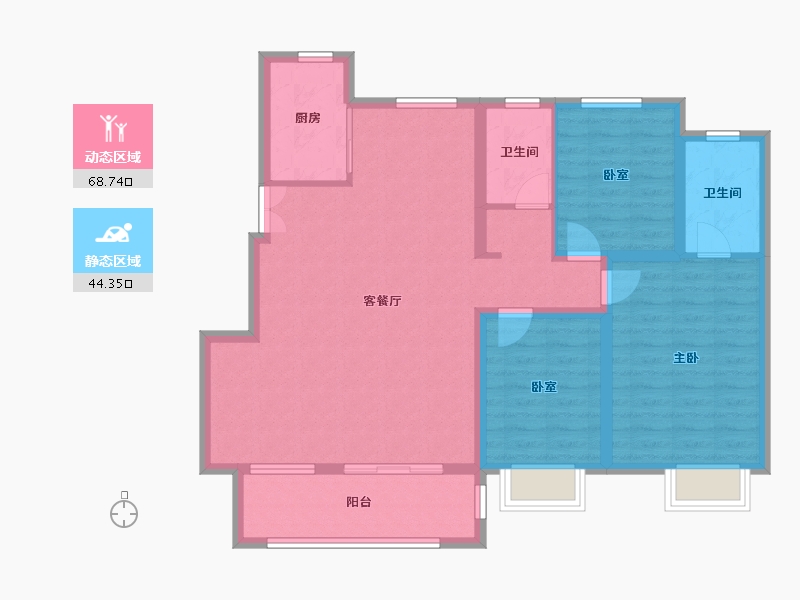 江苏省-徐州市-荣辉时代御府-101.76-户型库-动静分区