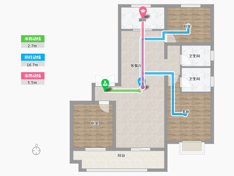 江苏省-徐州市-荣辉时代御府-100.80-户型库-动静线