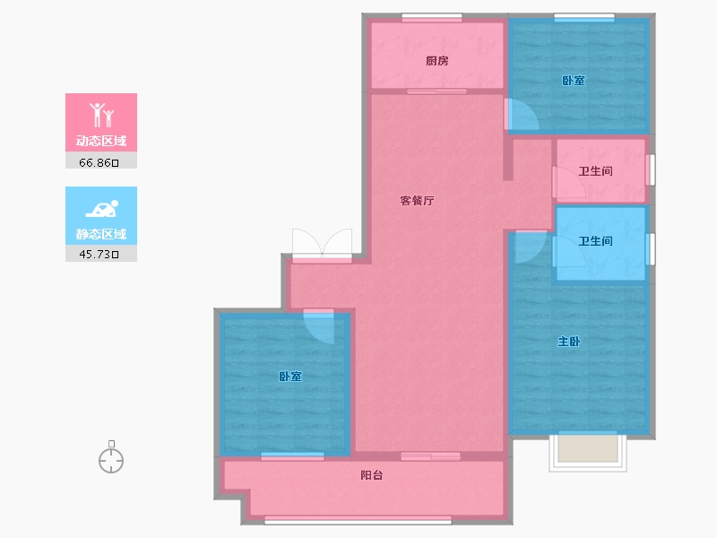 江苏省-徐州市-荣辉时代御府-100.80-户型库-动静分区