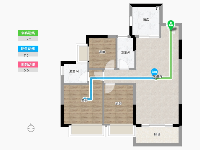 四川省-成都市-香江悦湖春天-73.91-户型库-动静线