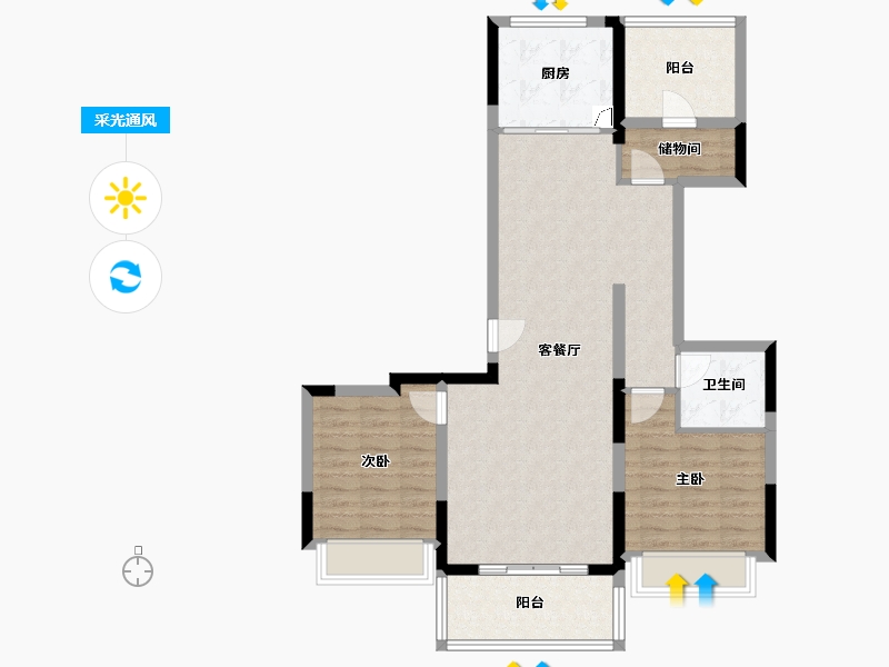 浙江省-杭州市-宋都江宸府-133.00-户型库-采光通风