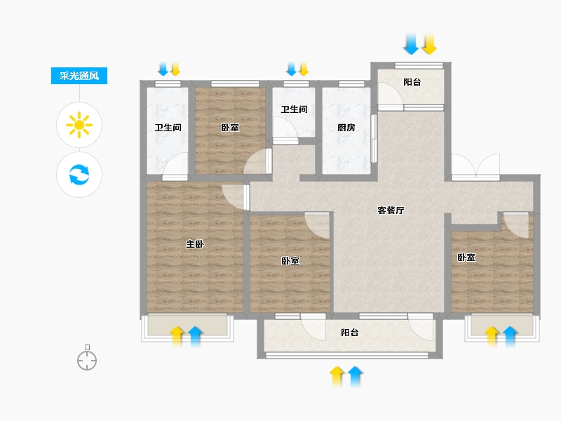 山东省-青岛市-国际海洋智区云颂-114.40-户型库-采光通风