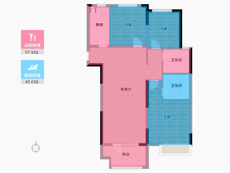 河南省-郑州市-正商博雅华庭-90.00-户型库-动静分区