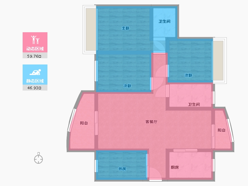 广东省-佛山市-天宝豪庭-94.00-户型库-动静分区