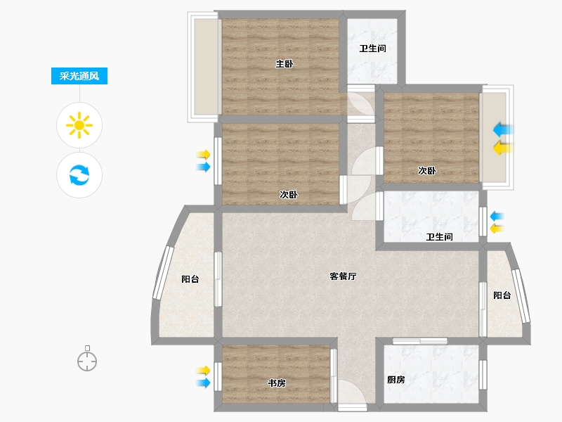 广东省-佛山市-天宝豪庭-94.00-户型库-采光通风