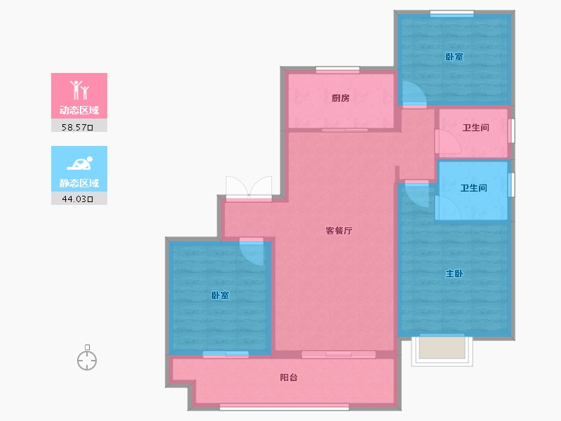 江苏省-徐州市-荣辉时代御府-91.99-户型库-动静分区