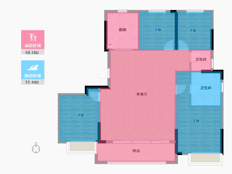 浙江省-金华市-蓝城桂语听澜-112.00-户型库-动静分区