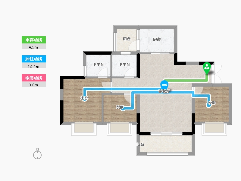 重庆-重庆市-海成御景上院-74.62-户型库-动静线