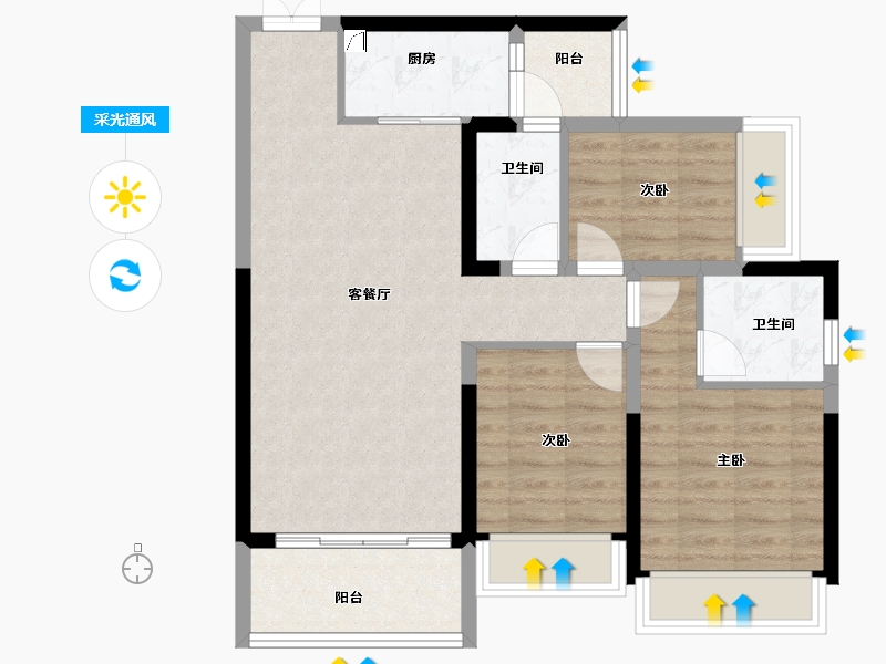 四川省-成都市-远大中央公园-78.40-户型库-采光通风