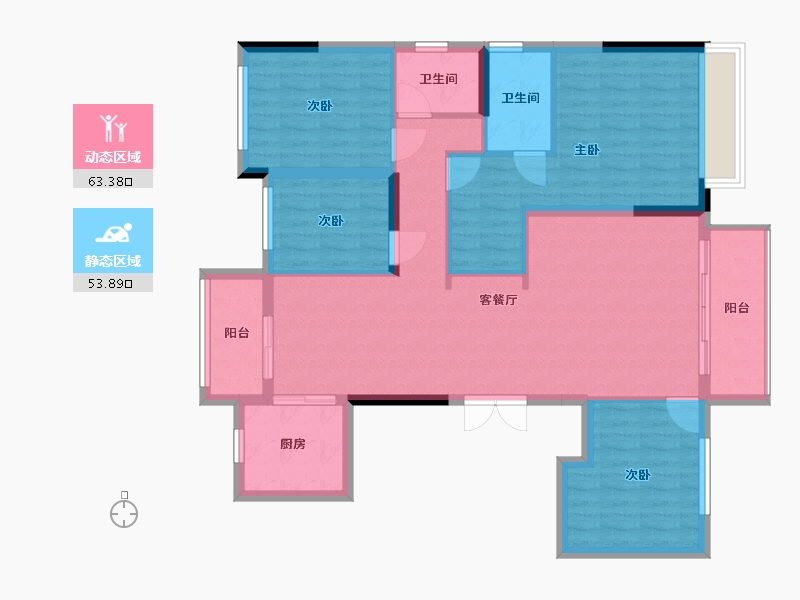 湖南省-长沙市-大唐印象-120.00-户型库-动静分区