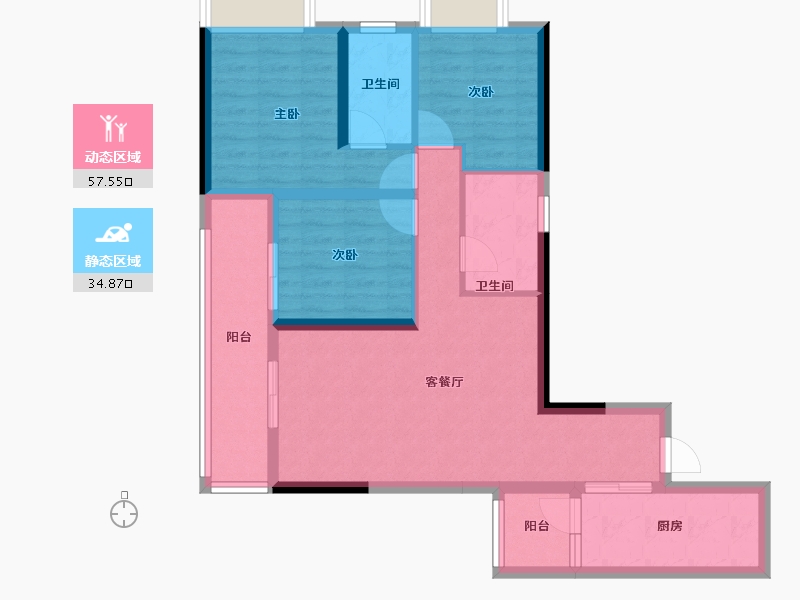 重庆-重庆市-武隆碧桂园江山赋-81.55-户型库-动静分区