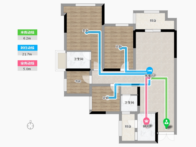 重庆-重庆市-金辉碧桂园雅居乐麓铭府-95.72-户型库-动静线