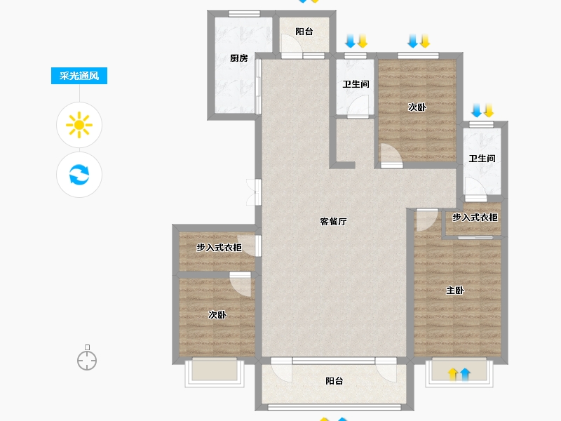 山东省-青岛市-海悦湾-115.20-户型库-采光通风