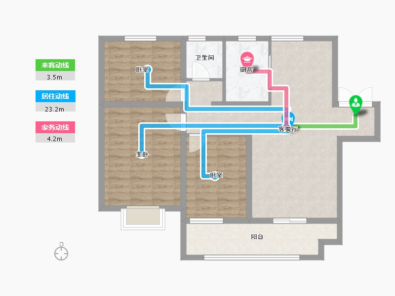 江苏省-徐州市-荣辉时代御府-86.47-户型库-动静线