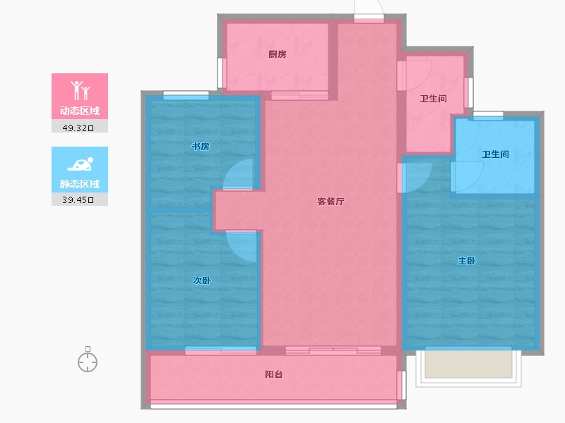 浙江省-杭州市-招商融信·天澜-88.90-户型库-动静分区