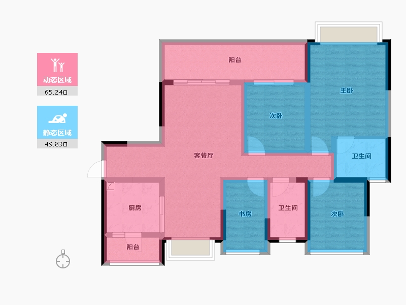 四川省-成都市-融创九天城-100.95-户型库-动静分区