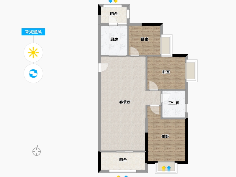 江苏省-徐州市-徐州潘安湖生态小镇-86.79-户型库-采光通风