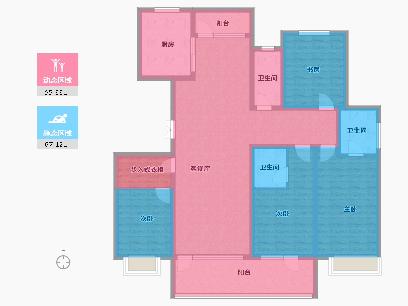 山东省-青岛市-海悦湾-144.80-户型库-动静分区