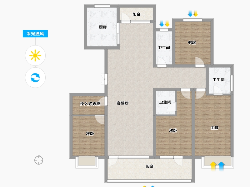 山东省-青岛市-海悦湾-144.80-户型库-采光通风