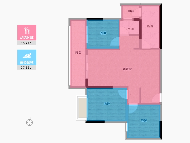 重庆-重庆市-四季丰泰-68.98-户型库-动静分区