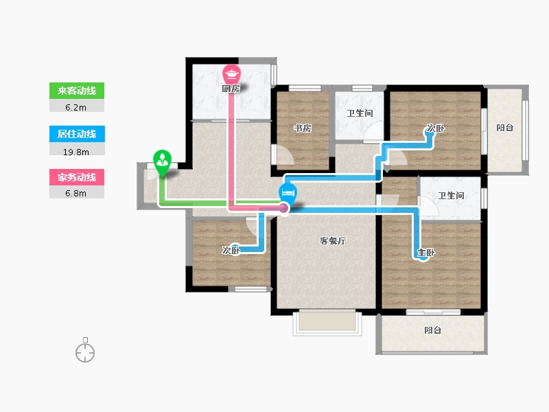 陕西省-西安市-兴庆御苑-112.00-户型库-动静线