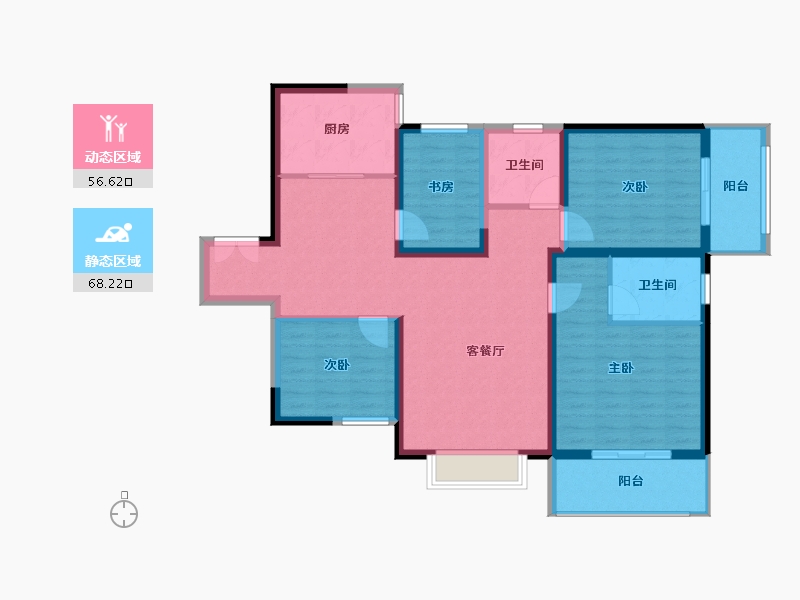 陕西省-西安市-兴庆御苑-112.00-户型库-动静分区