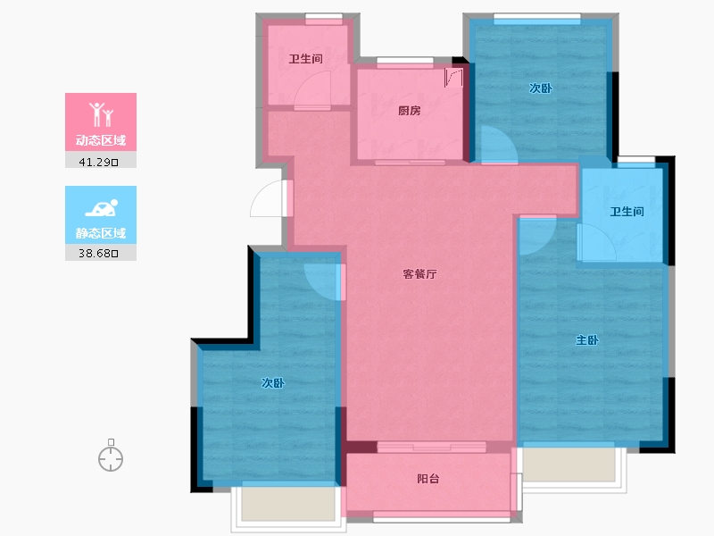 浙江省-金华市-中海金地中央园著-71.20-户型库-动静分区