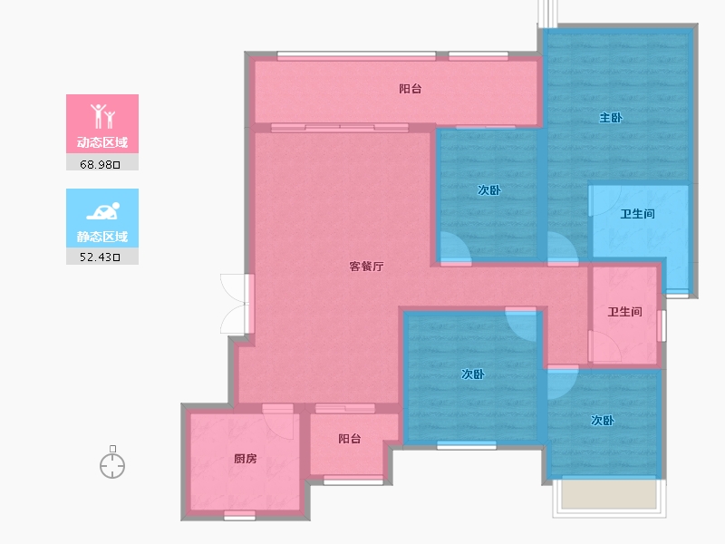 重庆-重庆市-金科天壹府-107.97-户型库-动静分区