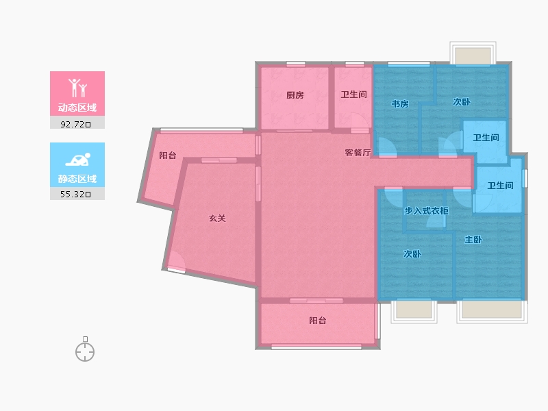 福建省-厦门市-未来海岸蓝月湾-1期-150.00-户型库-动静分区