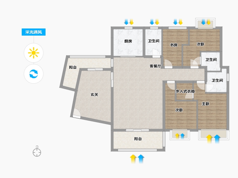 福建省-厦门市-未来海岸蓝月湾-1期-150.00-户型库-采光通风