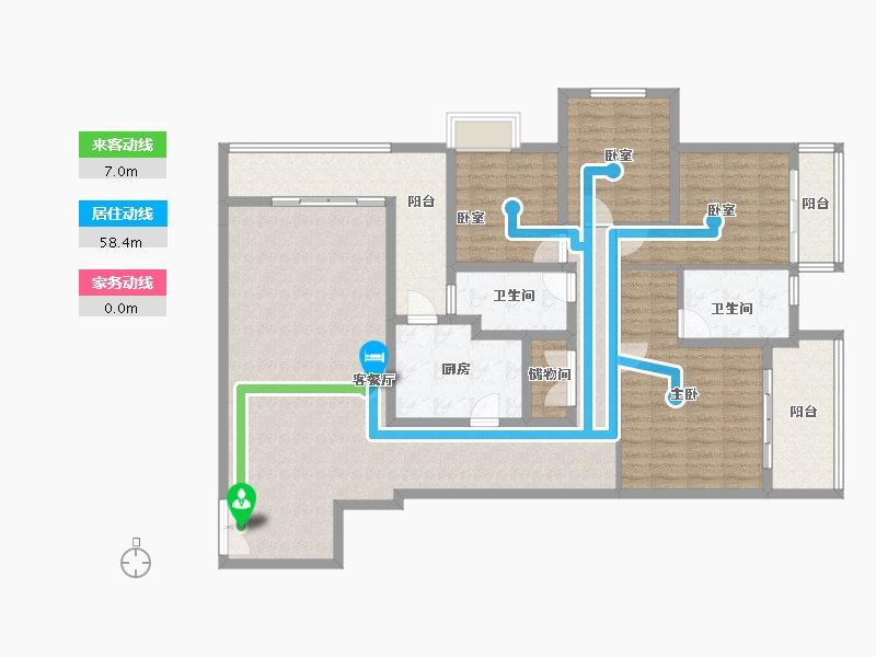 重庆-重庆市-重庆绿岛中心-144.49-户型库-动静线