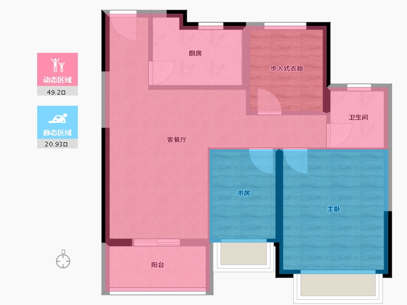 江苏省-徐州市-鱼先生的时代-62.40-户型库-动静分区