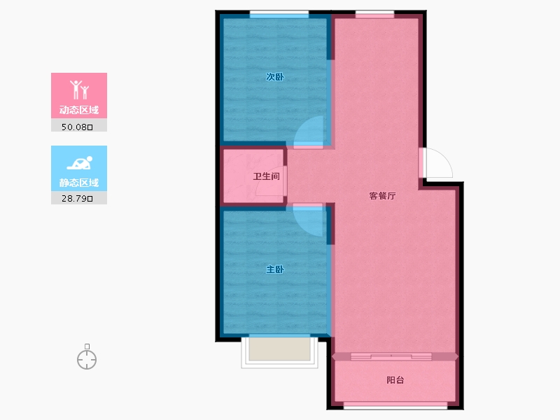 山东省-青岛市-兰庭现河1号-70.93-户型库-动静分区