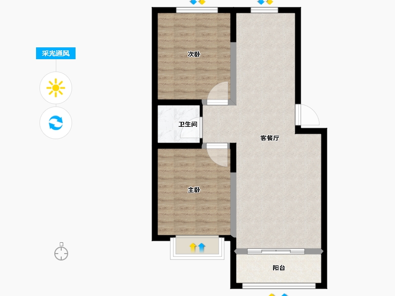 山东省-青岛市-兰庭现河1号-70.93-户型库-采光通风