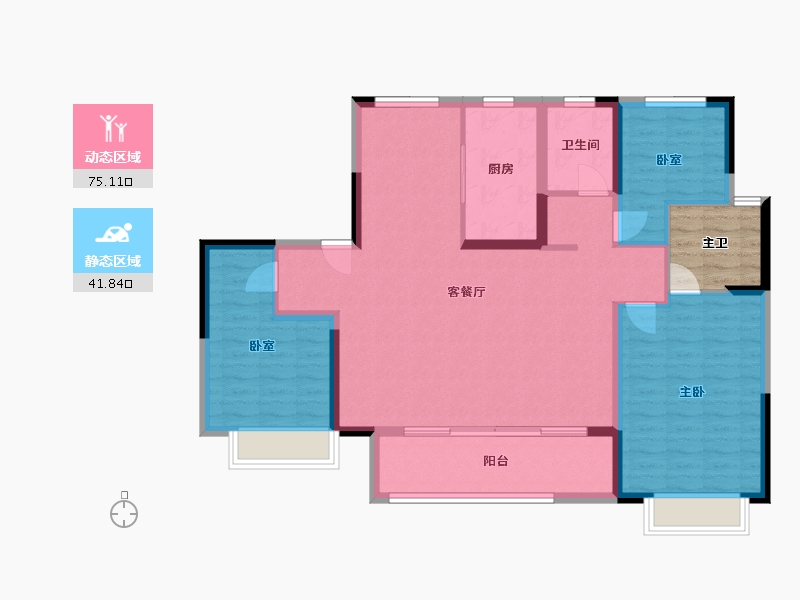 江苏省-徐州市-碧水栖庭-110.40-户型库-动静分区