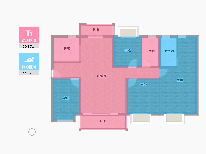 云南省-昆明市-碧桂园春城映象-102.71-户型库-动静分区