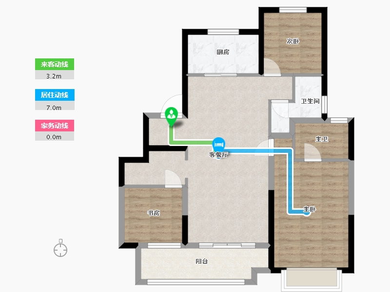 江苏省-徐州市-中南樾府-88.81-户型库-动静线