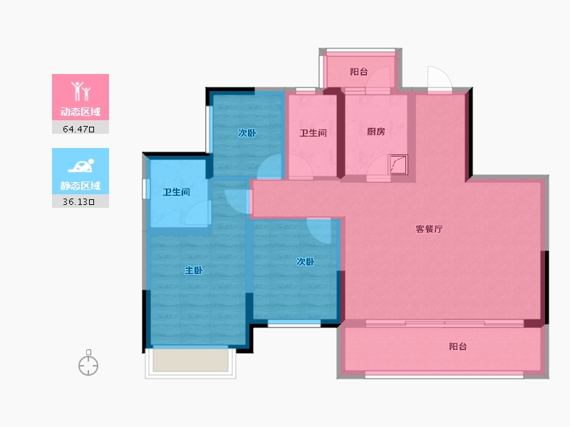 四川省-成都市-新城林屿溪-88.32-户型库-动静分区