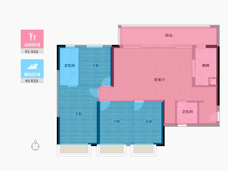 四川省-成都市-新城林屿溪-102.45-户型库-动静分区