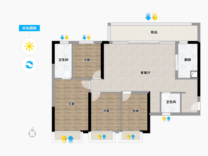 四川省-成都市-新城林屿溪-102.45-户型库-采光通风